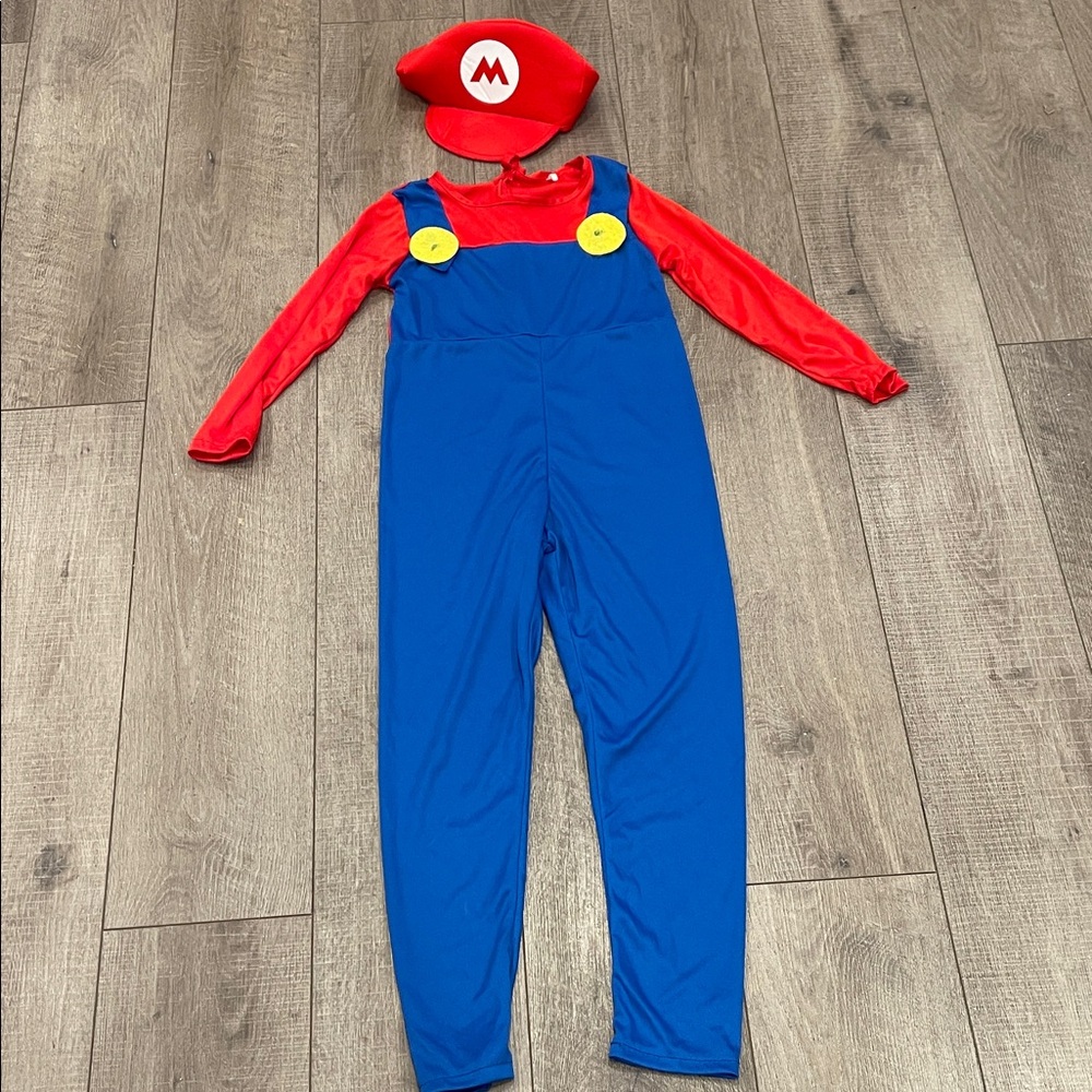 Kids Mario Red and Blue Plumber Costume